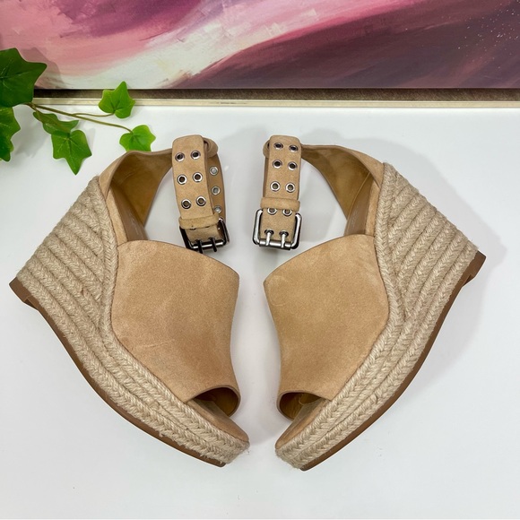 Rag & Bone Anteros Espadrille Wedge Suede Heeled Sandal Size EU 38.5 / 8.5 US - Picture 9 of 12